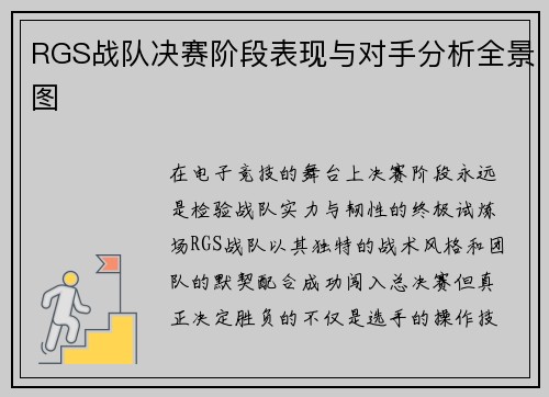 RGS战队决赛阶段表现与对手分析全景图